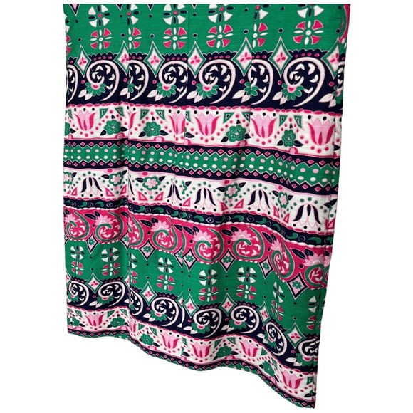 Talbots Womens Shift Dress Size 2P Sleeveless Multicolor Geometric Fringe Knee - Picture 6 of 12